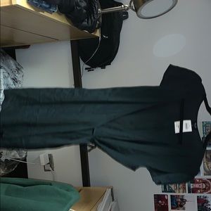 dark green wrap dress